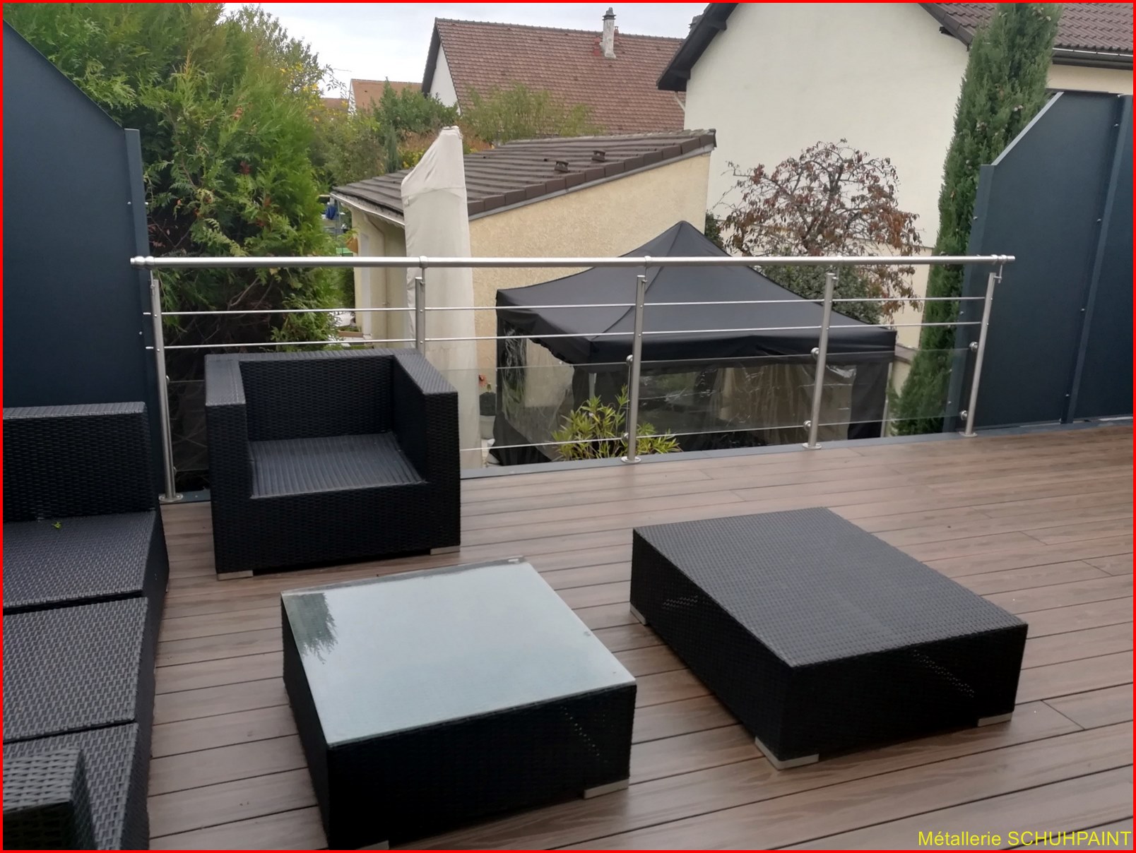 TERRASSE SUR PILOTIS 436 COMPO BRUN GC REMIS EN PLACE DU CLIENT | Metallerie Schuhpaint Terrasse sur pilotis 2021 Wintzenheim 170