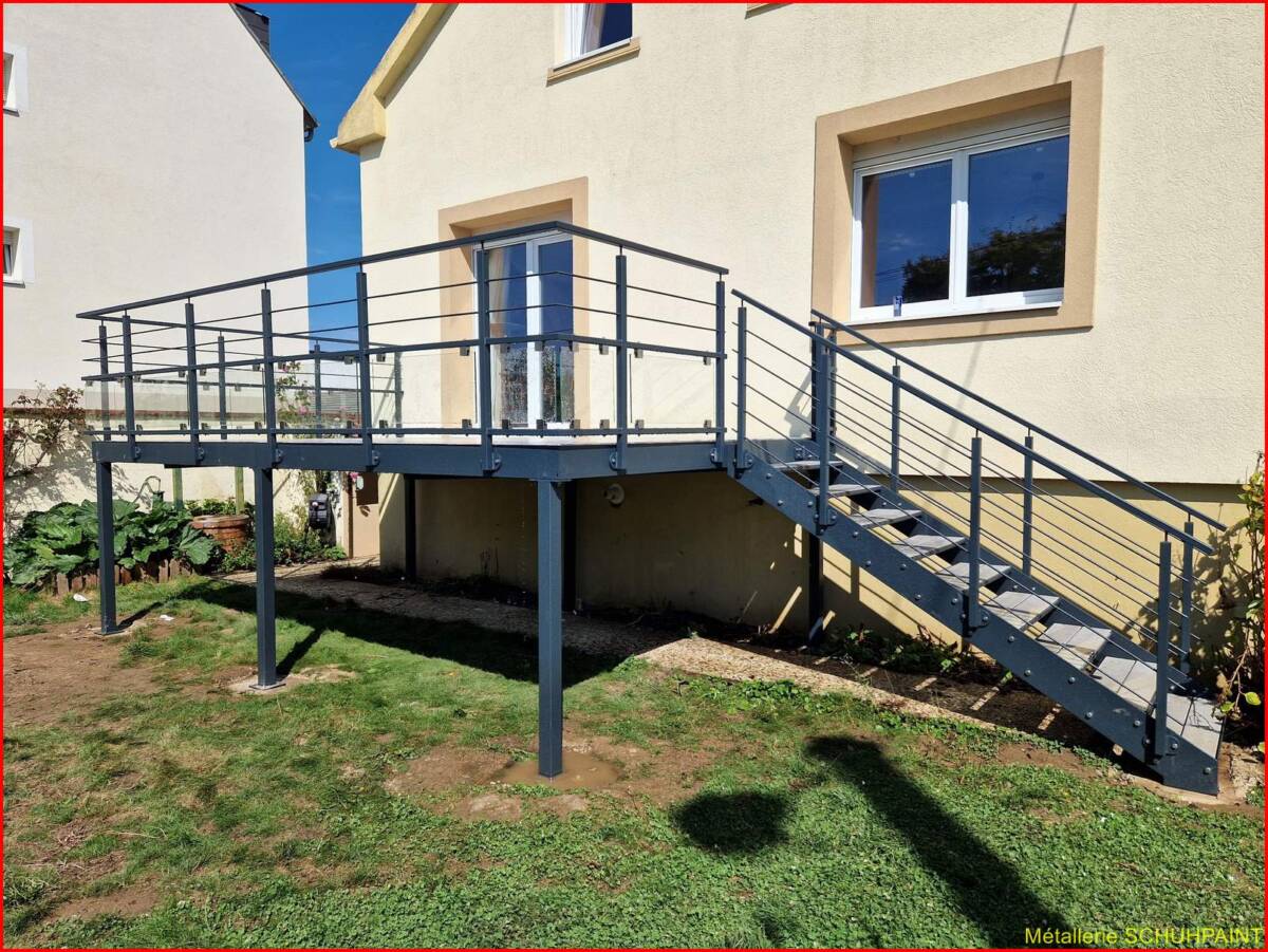 TERRASSE SUR PILOTIS_952_TALANGE_MOSELLE_GRAND EST | Metallerie Schuhpaint NOS TERRASSES SUR PILOTIS LE LONG DE LA MOSELLE Horbourg-Wihr 1