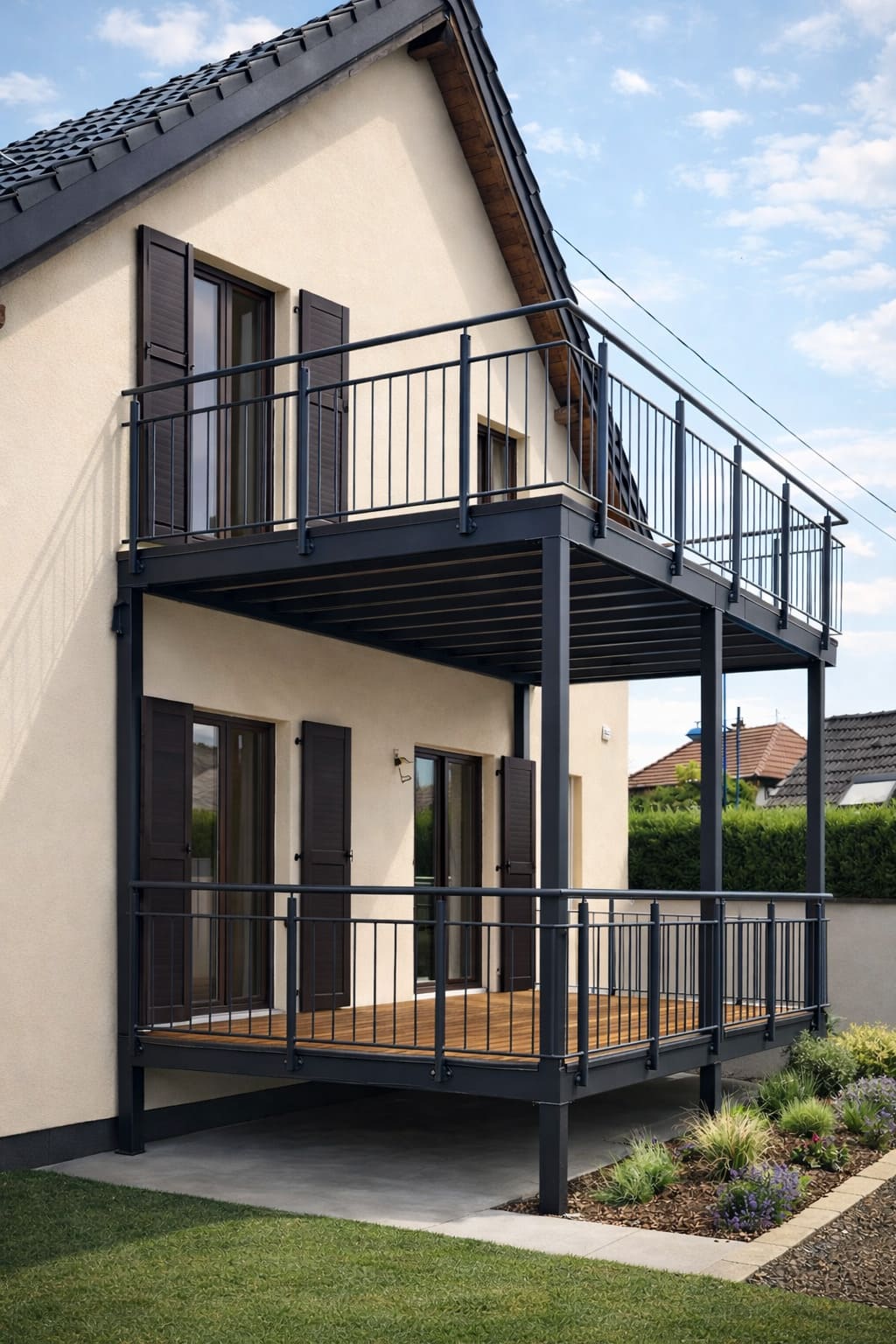 Deux terrasses pour s&eacute;curiser et valoriser un logement locatif &agrave; La Wantzenau Barr